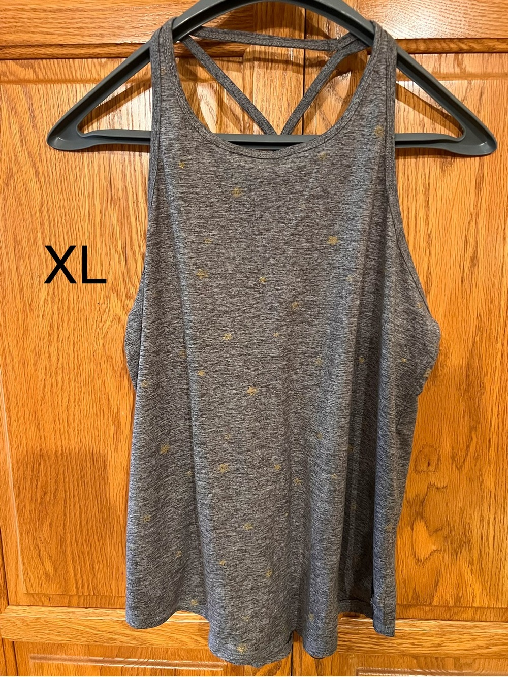 Gray Women's Tank Top with Gold Dot Accents